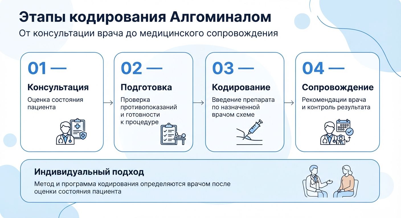 Кодирование препаратом «Алгоминал» в Невельске инфографика